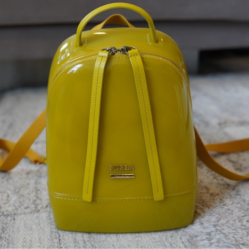Furla Candy Mini Backpack in Lime Yellow